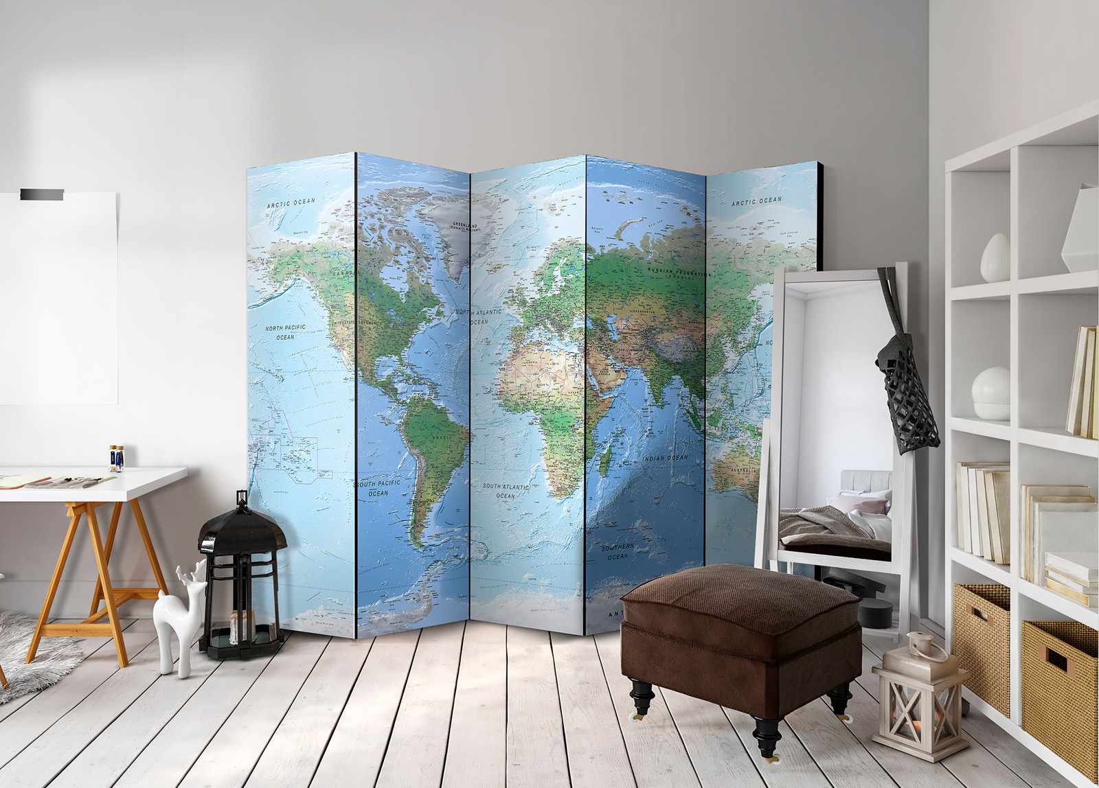 Διαχωριστικο Δωματιου - World Map Μονης Οψης 225x172cm