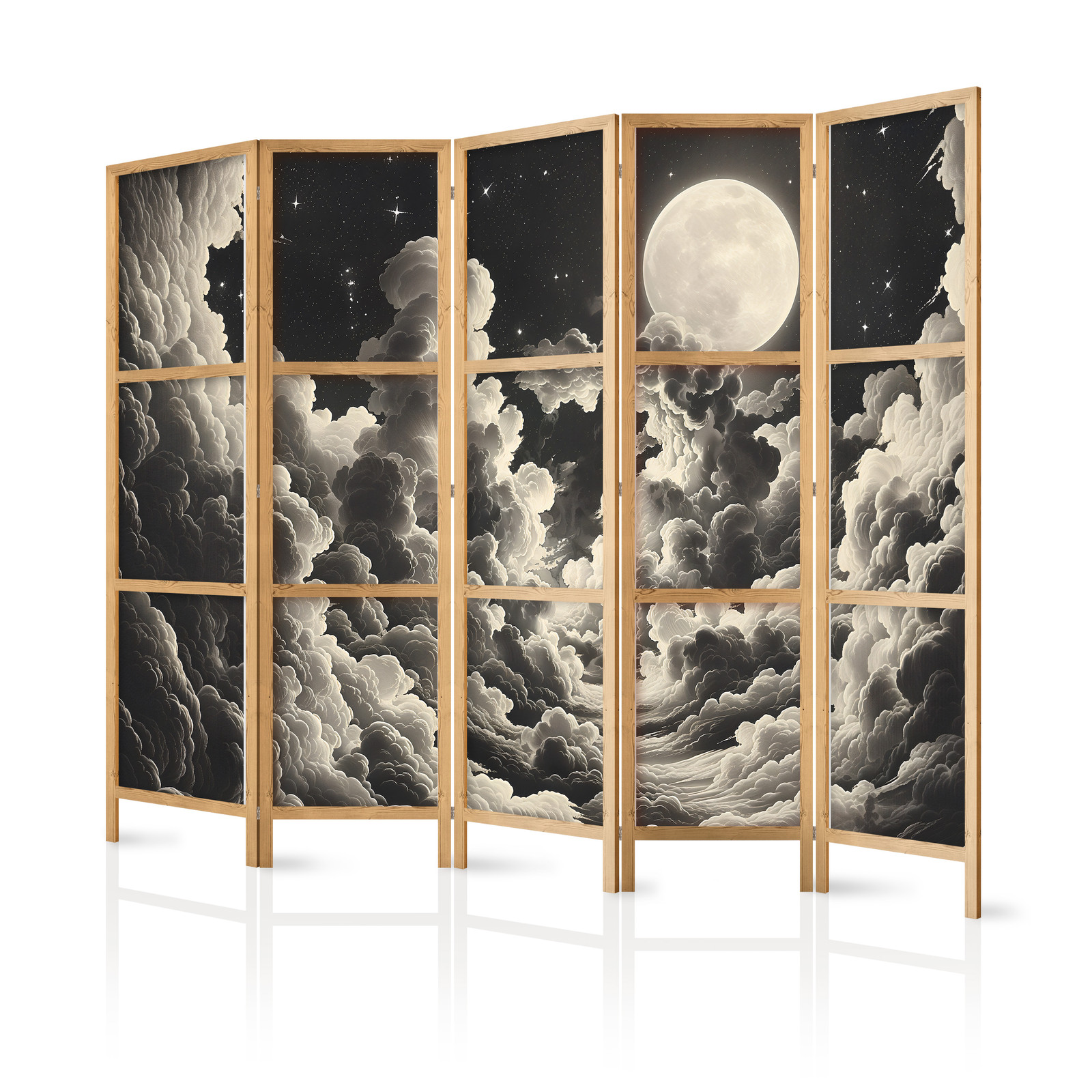Ιαπωνικο Διαχωριστικο Δωματιου - Moon And Stars Singing Among The Great Clouds 225x172cm
