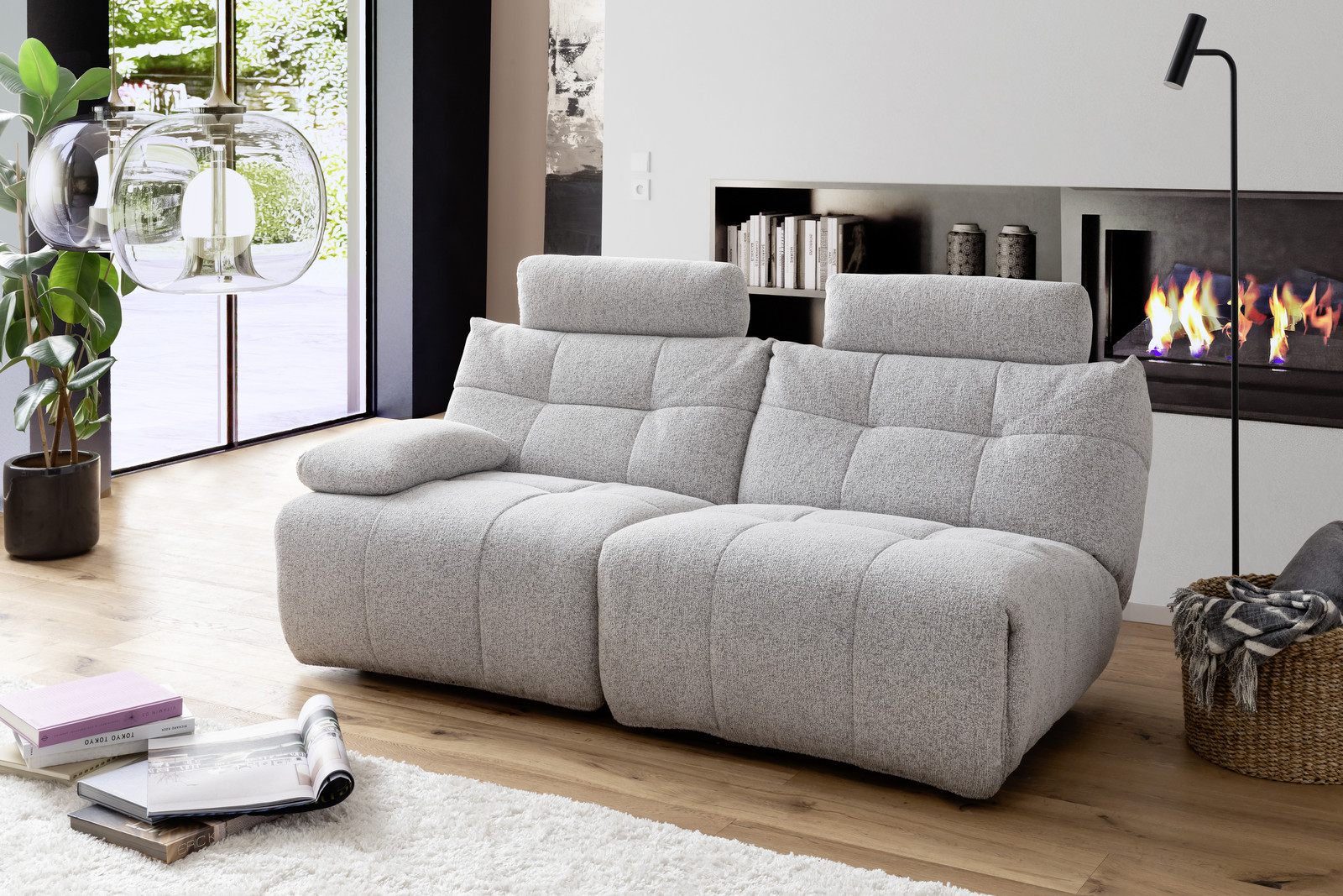 Selvano Modular Μεσαία Πολυθρονα Lounge Ηλεκτρικη Ανοιχτο Γκρι