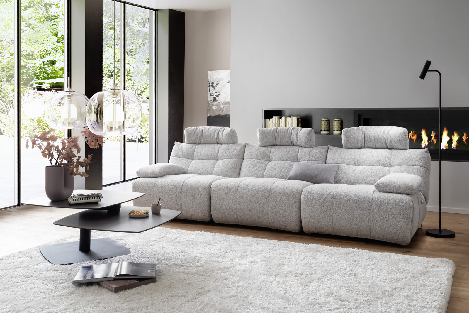 Selvano Modular Αριστερη Πολυθρονα Lounge Ηλεκτρικη Ανοιχτο Γκρι
