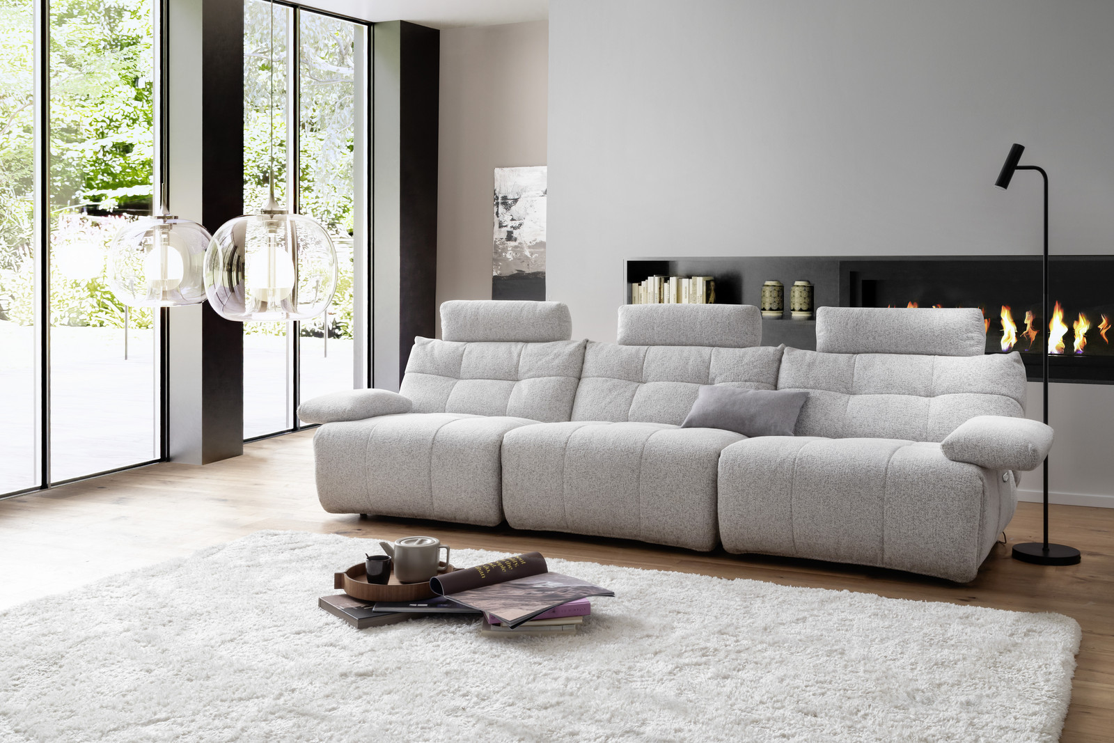 Selvano Modular Αριστερη Πολυθρονα Lounge Ηλεκτρικη Ανοιχτο Γκρι