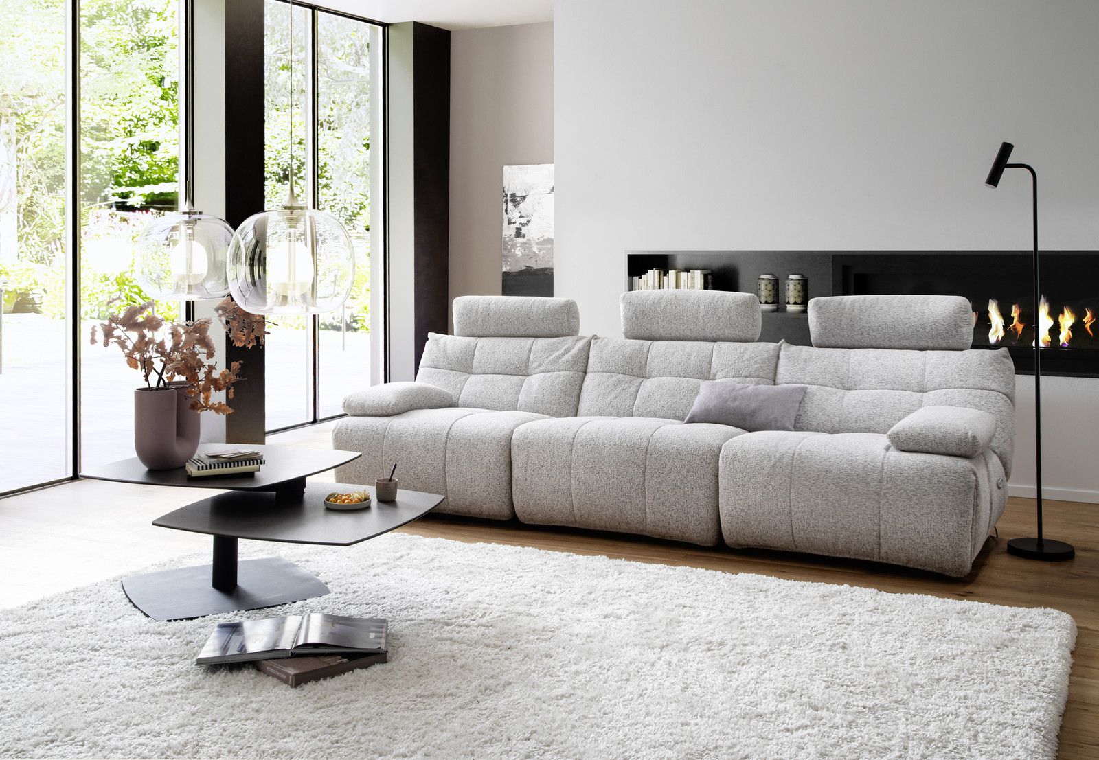Selvano Modular Μεσαία Πολυθρονα Lounge Ηλεκτρικη Ανοιχτο Γκρι