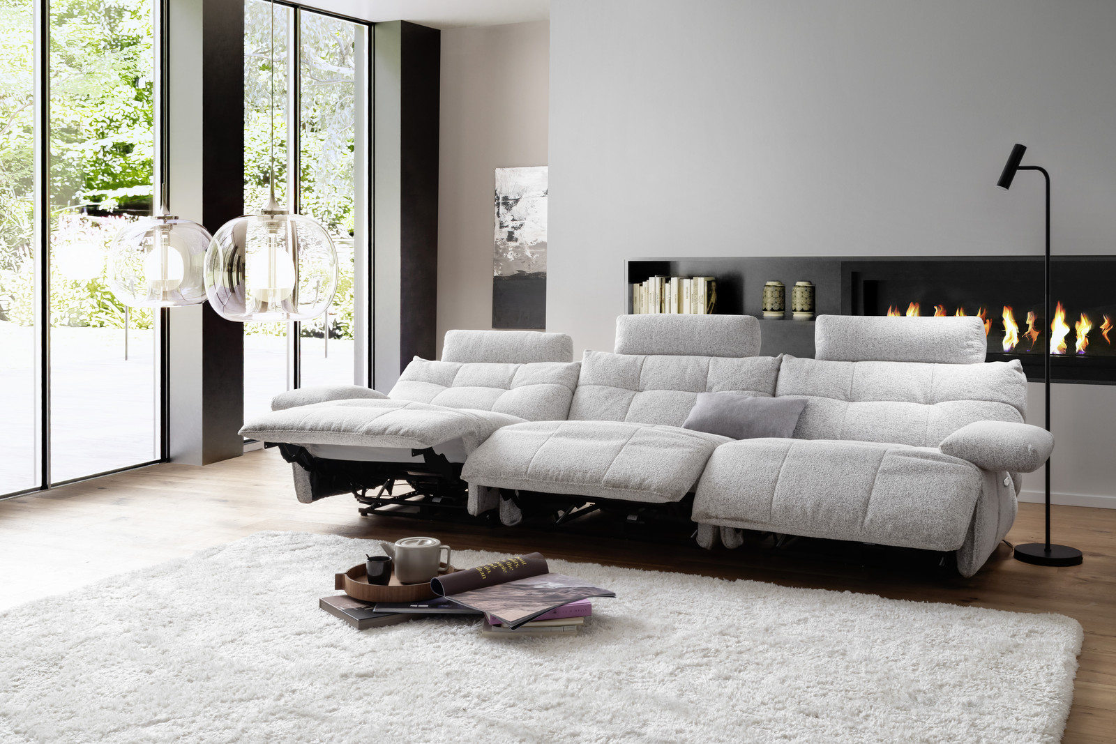 Selvano Modular Μεσαία Πολυθρονα Lounge Ηλεκτρικη Ανοιχτο Γκρι