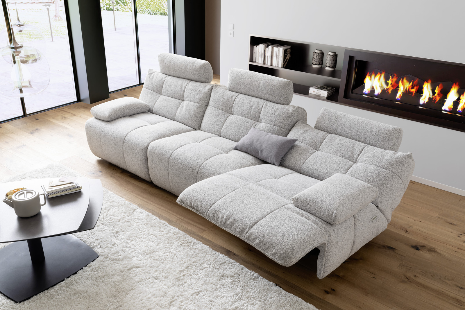 Selvano Modular Δεξια Πολυθρονα Lounge Ηλεκτρικη Ανοιχτο Γκρι
