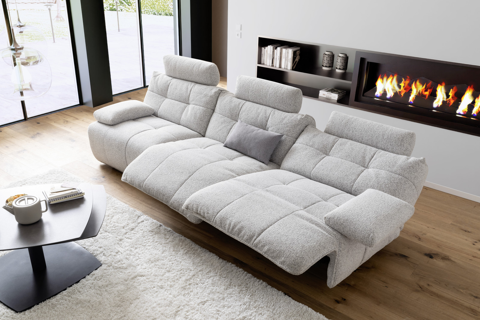 Selvano Modular Δεξια Πολυθρονα Lounge Ηλεκτρικη Ανοιχτο Γκρι
