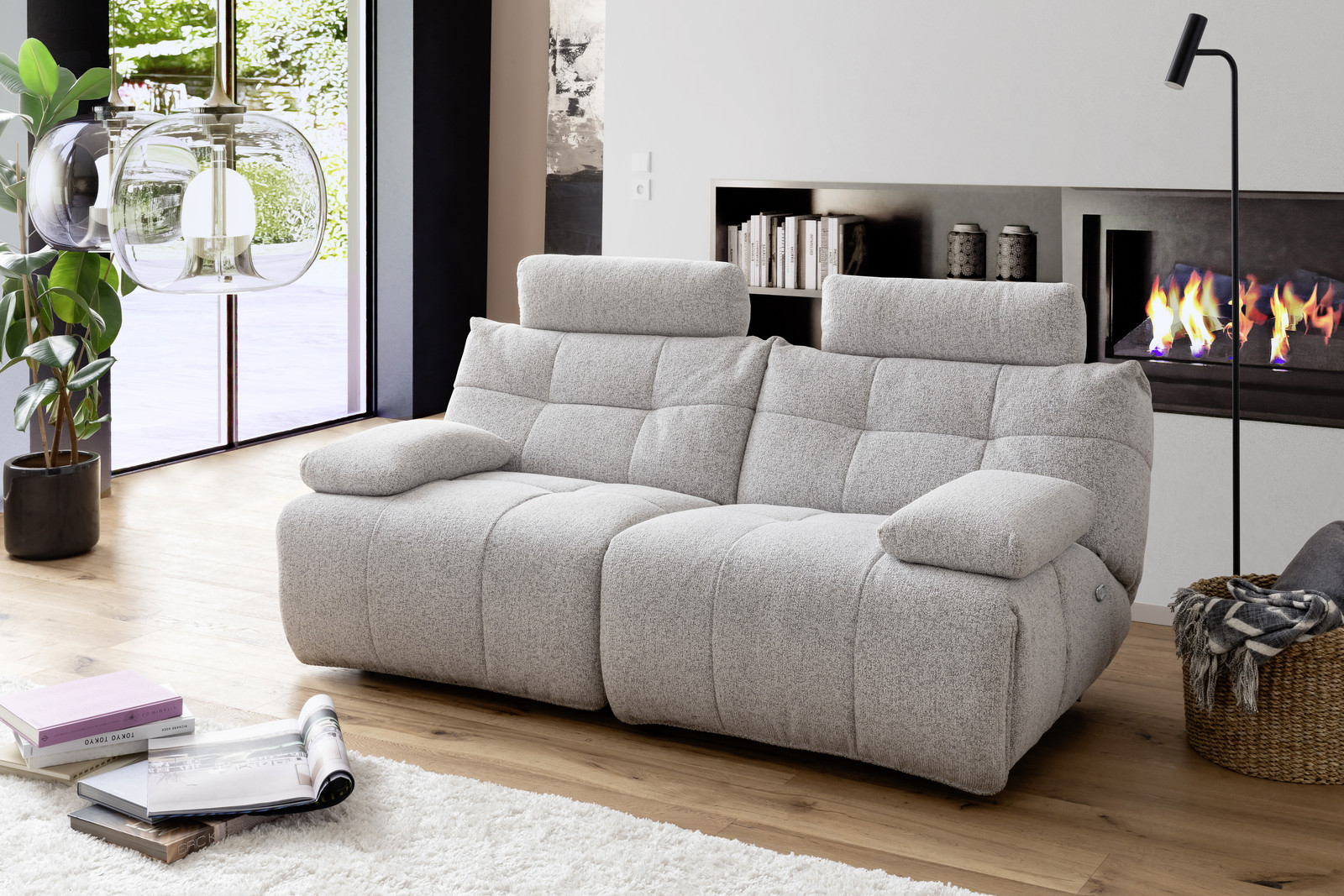 Selvano Modular Αριστερη Πολυθρονα Lounge Ηλεκτρικη Ανοιχτο Γκρι