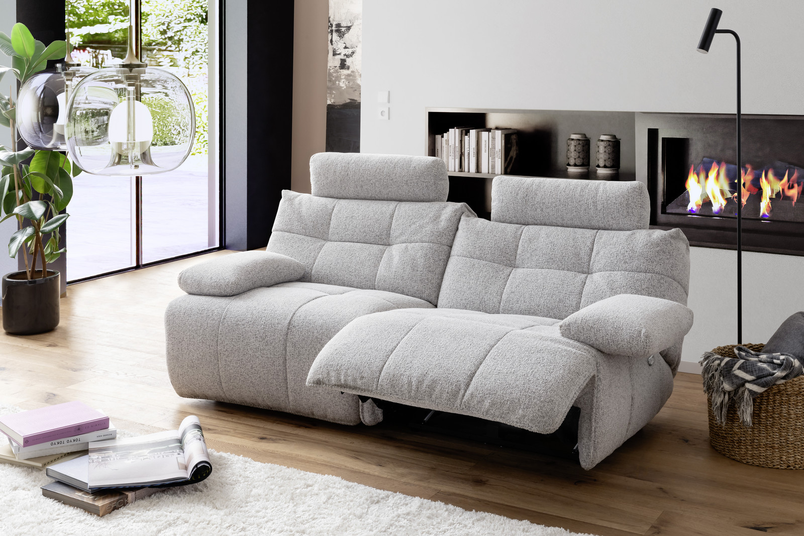 Selvano Modular Αριστερη Πολυθρονα Lounge Ηλεκτρικη Ανοιχτο Γκρι
