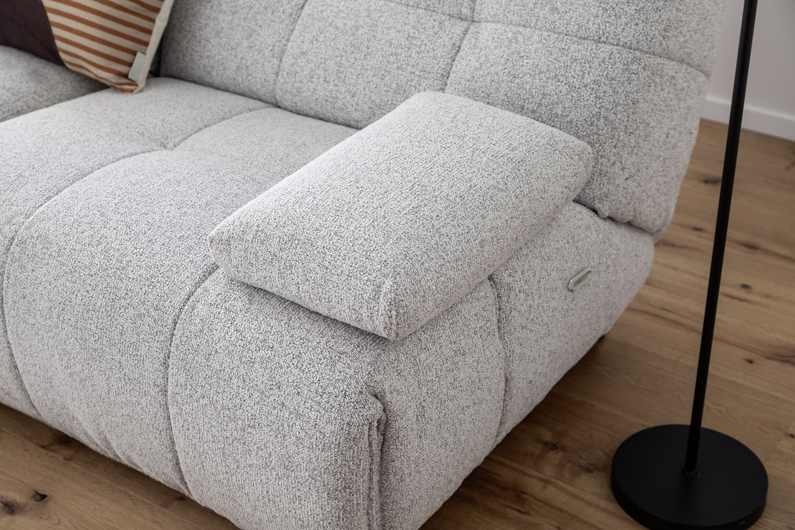 Selvano Modular Δεξια Πολυθρονα Lounge Ηλεκτρικη Ανοιχτο Γκρι
