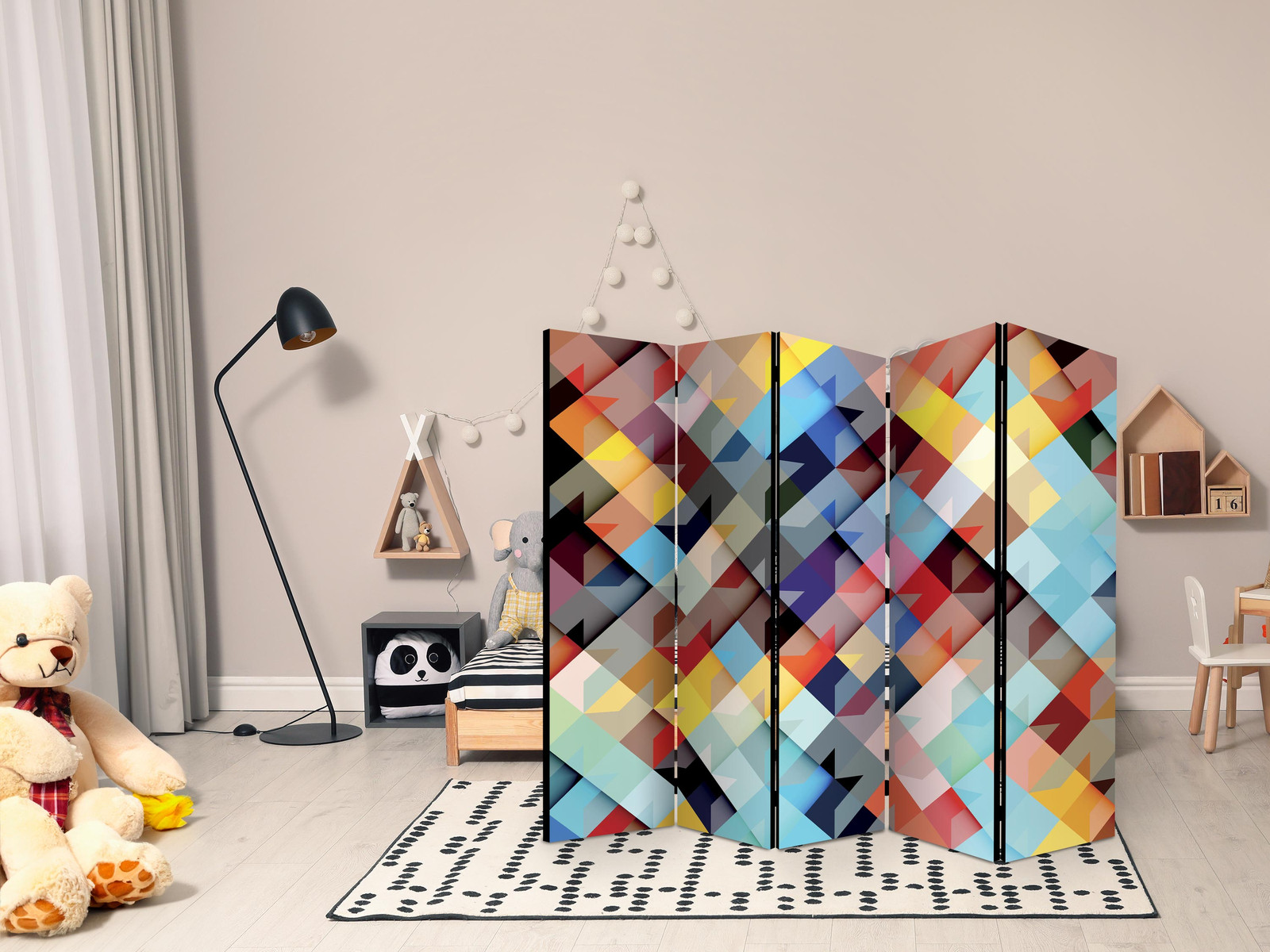 Διαχωριστικο Δωματιου - Colour Patchwork Ii Μονης Οψης 225x172cm
