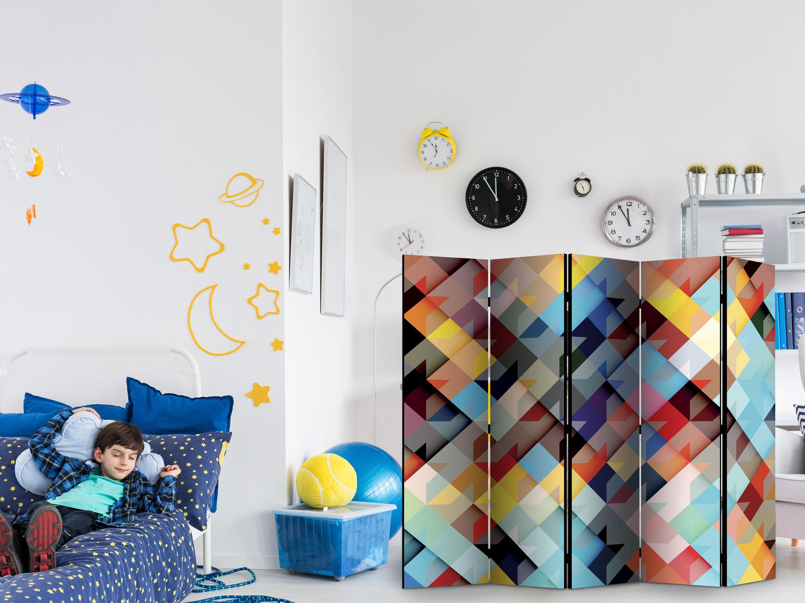 Διαχωριστικο Δωματιου - Colour Patchwork Ii Μονης Οψης 225x172cm