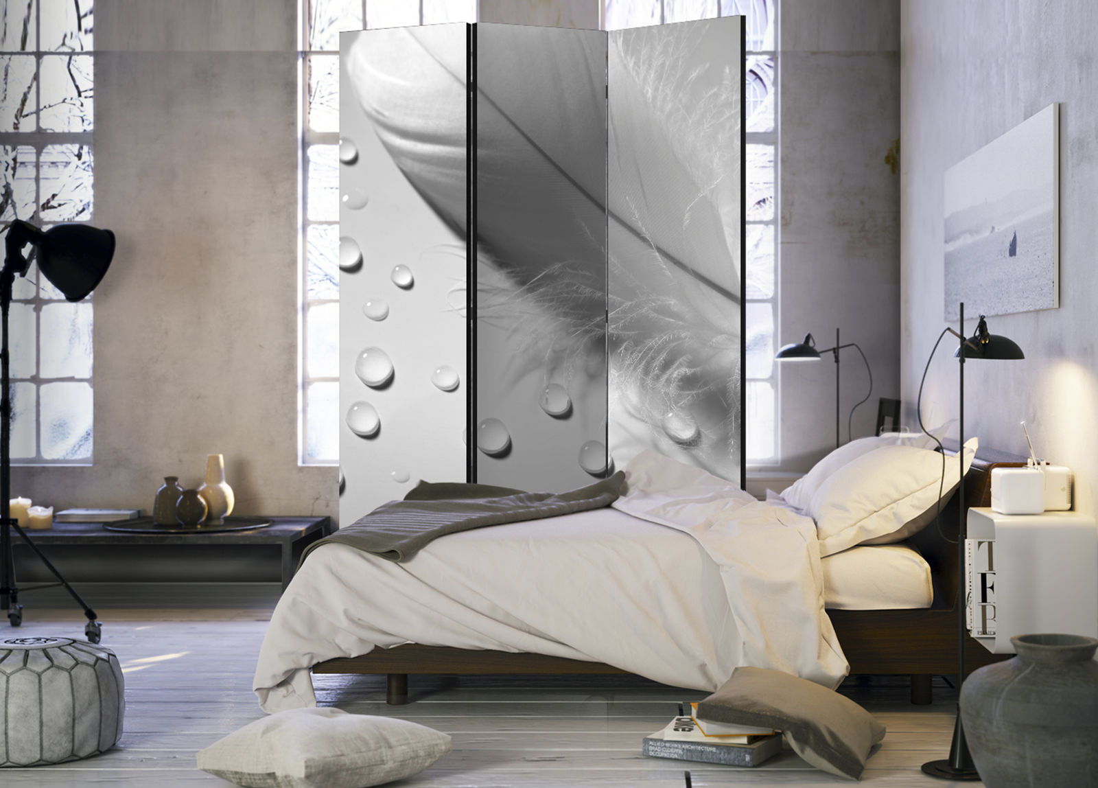 Διαχωριστικο Δωματιου - White Feather Μονης Οψης 135x172cm