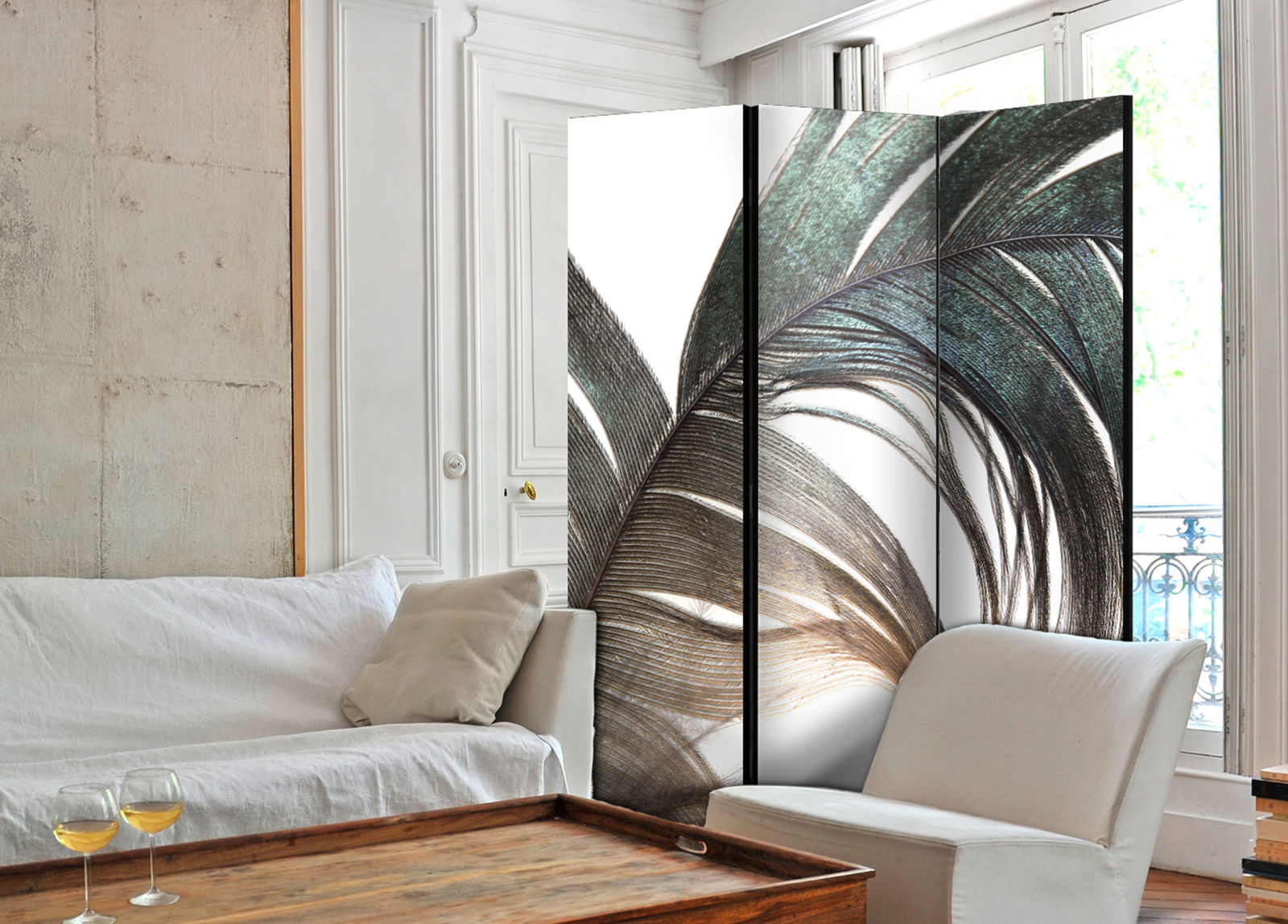 Διαχωριστικο Δωματιου - Beautiful Feather Διπλης Οψης 135x172cm