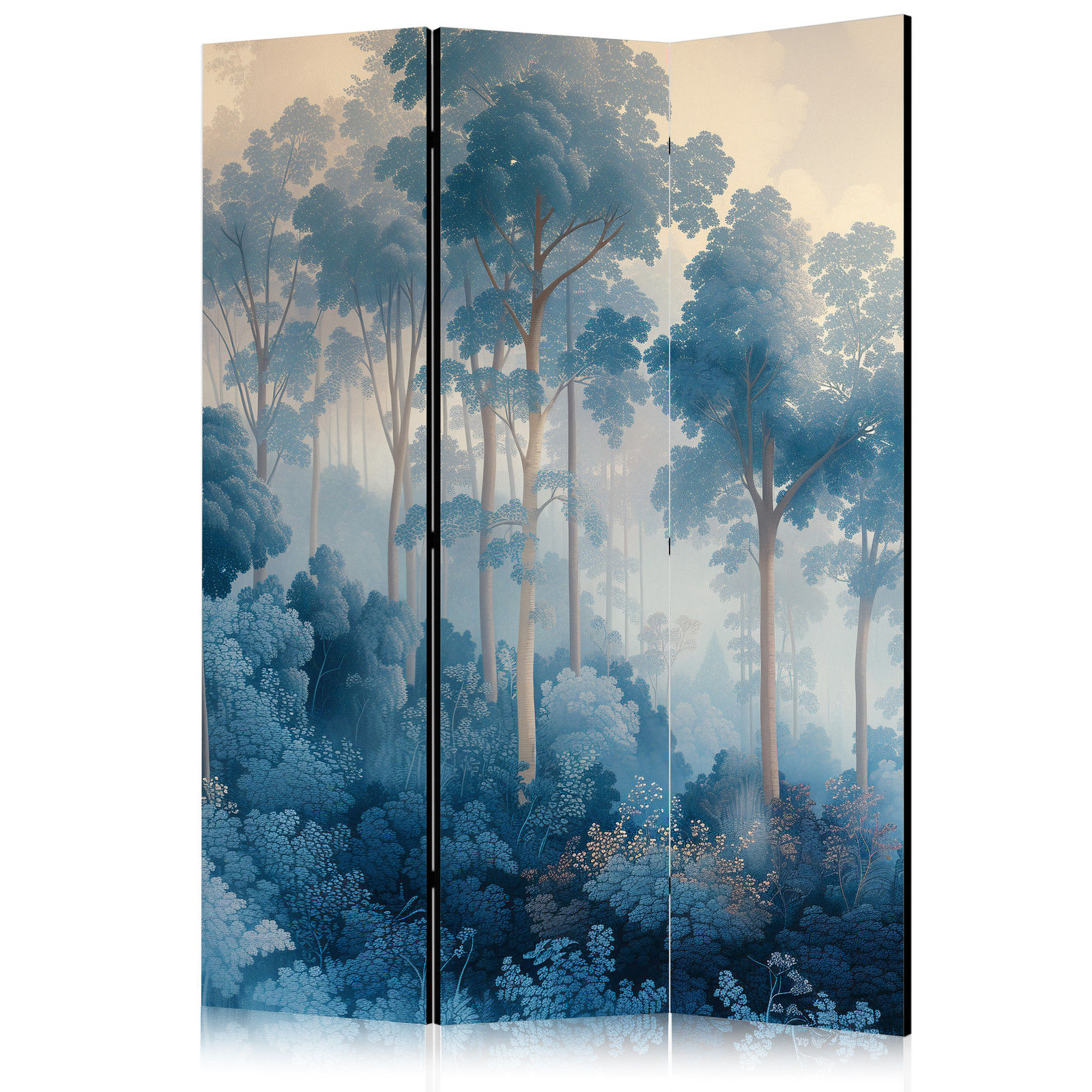 Διαχωριστικο Δωματιου - Landscape With Trees In Illustration Style Fairy Blue Forest Μονης Οψης 135x172cm