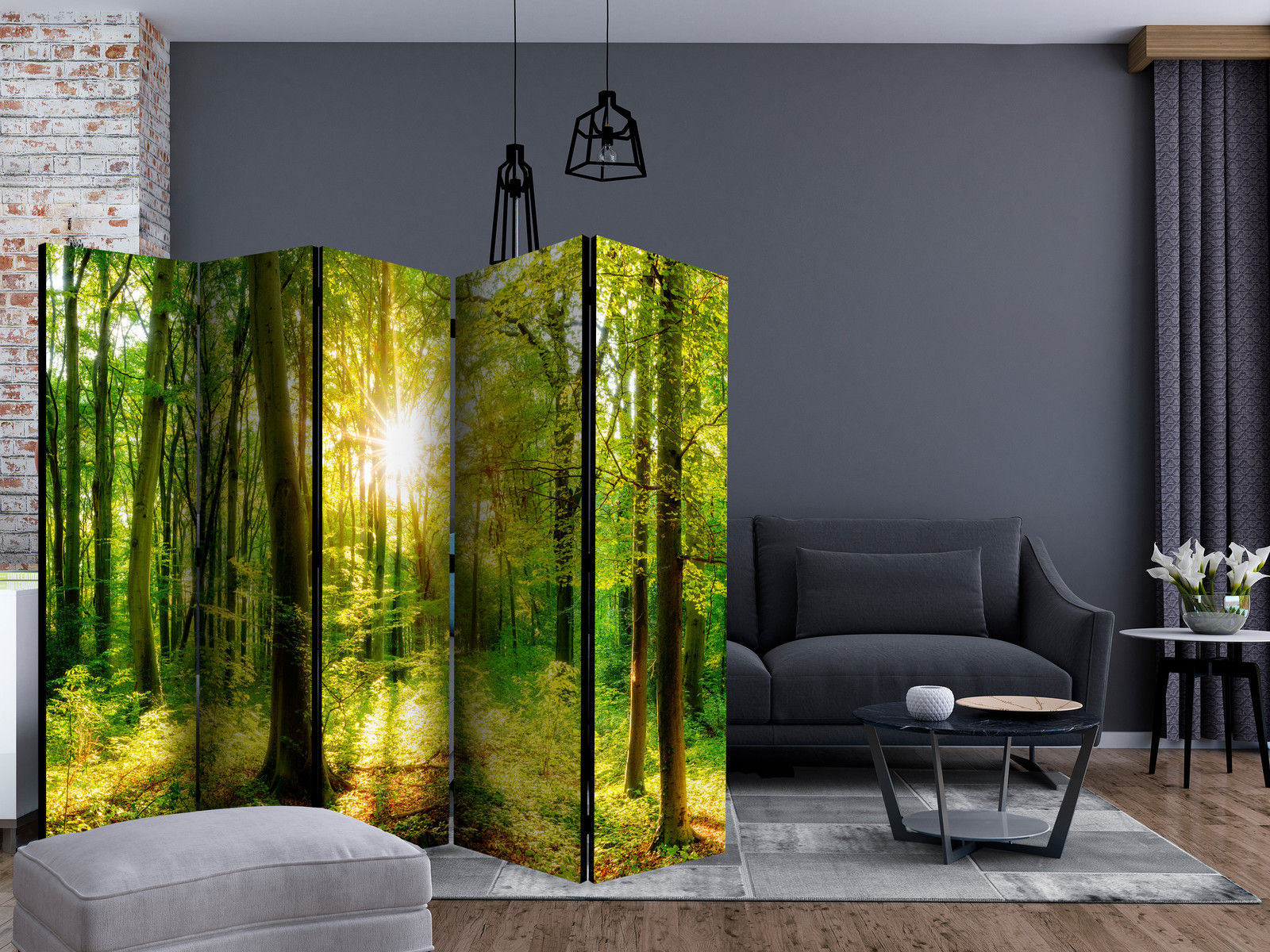 Διαχωριστικο Δωματιου - Forest Rays Ii Μονης Οψης 225x172cm