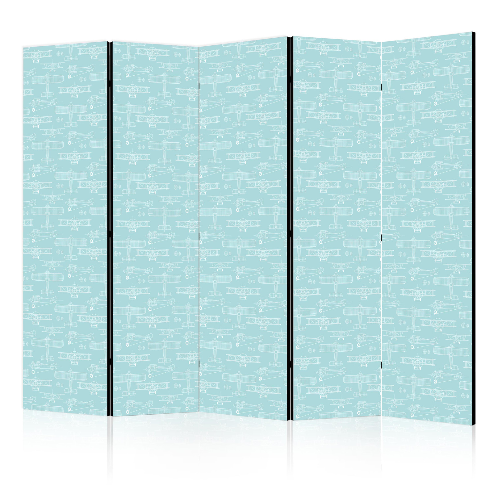 Διαχωριστικο Δωματιου - Sketch - Outline Of An Airplane In White On A Turquoise Background Διπλης Οψης 225x172cm