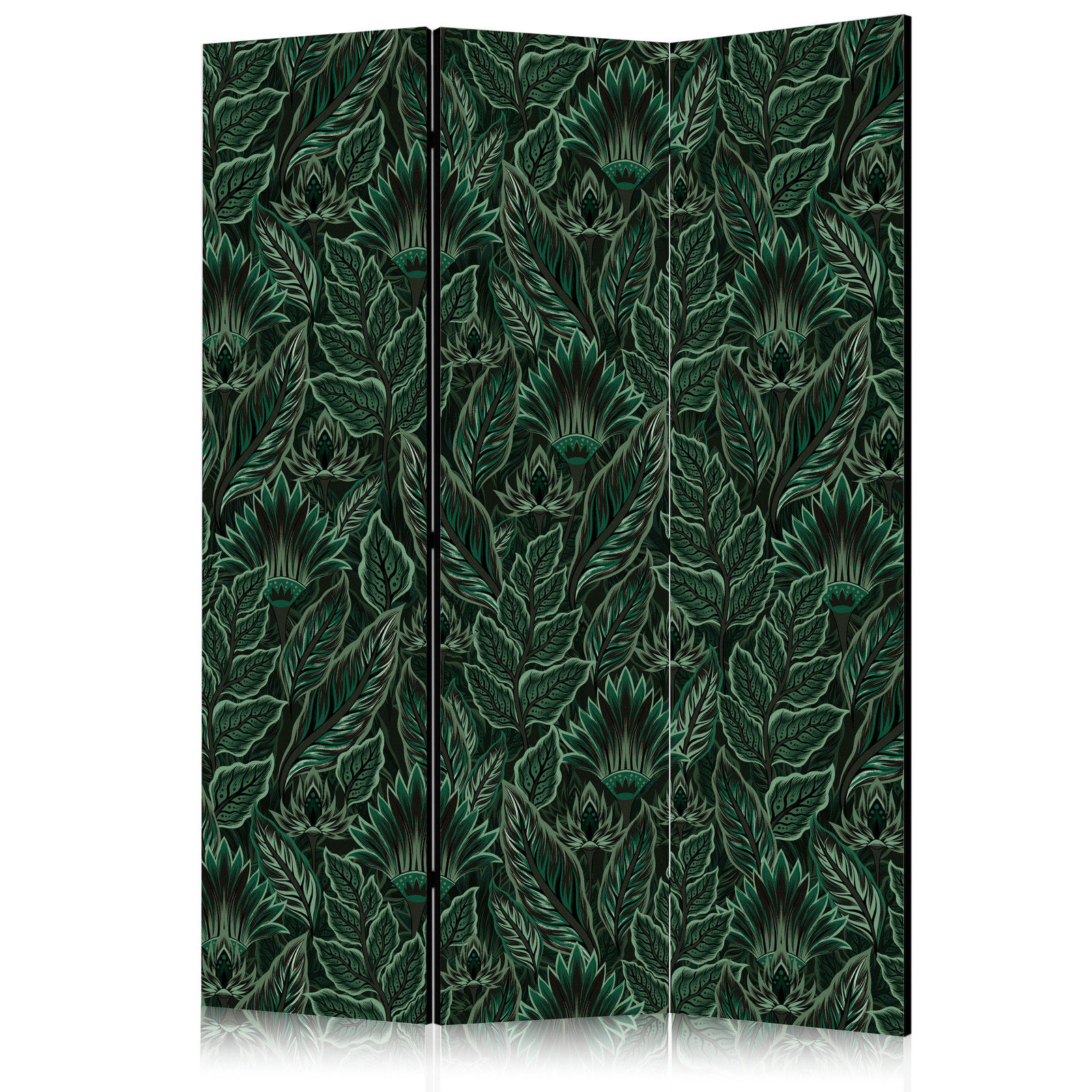Διαχωριστικο Δωματιου - Dense Vegetation - Botanical Patterns In Illustrative Style; Green Μονης Οψης 135x172cm