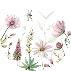 Fabulous Flowers Ταπετσαρια Τοιχου Ροζ Στρογγυλη Διαφορα Μεγεθη