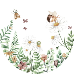 Fairy Garden Ταπετσαρια Τοιχου Πρασινο Στρογγυλη Διαφορα Μεγεθη
