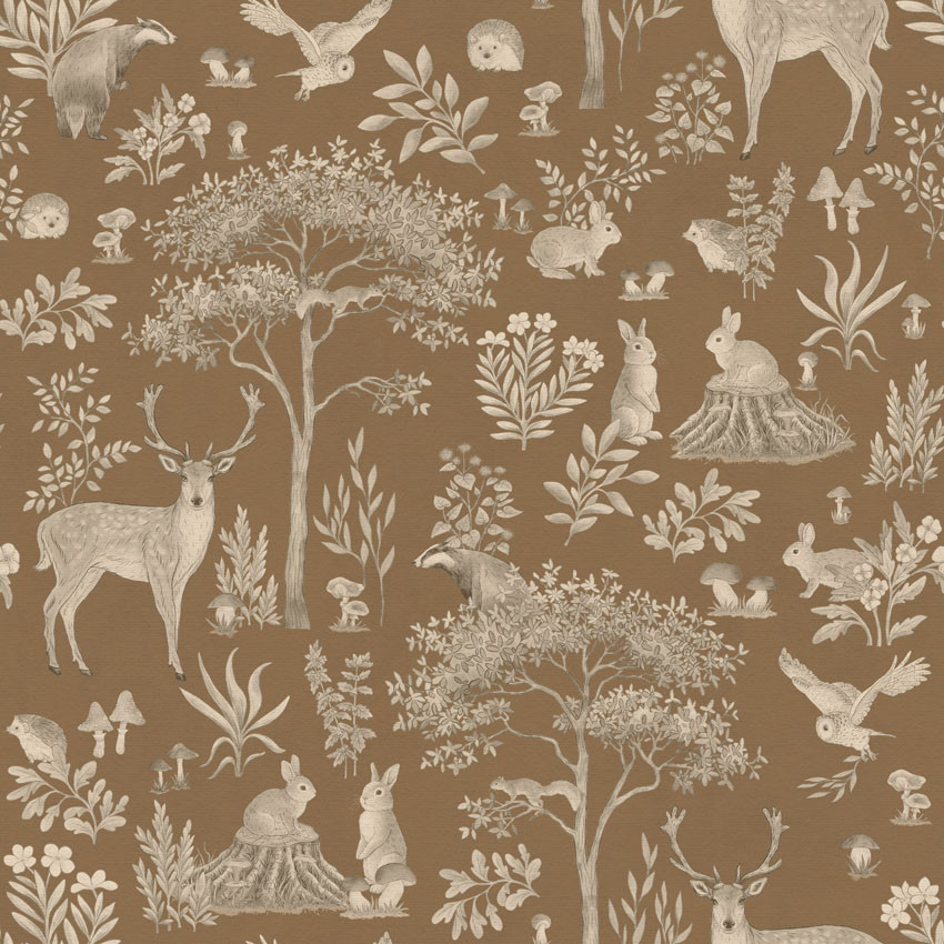 Fantastic Forest Vintage Ταπετσαρια Τοιχου Καφε