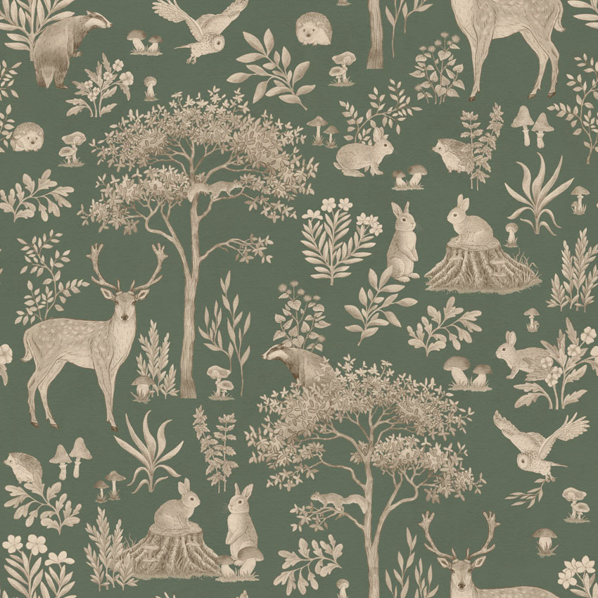 Fantastic Forest Vintage Ταπετσαρια Τοιχου Πρασινο