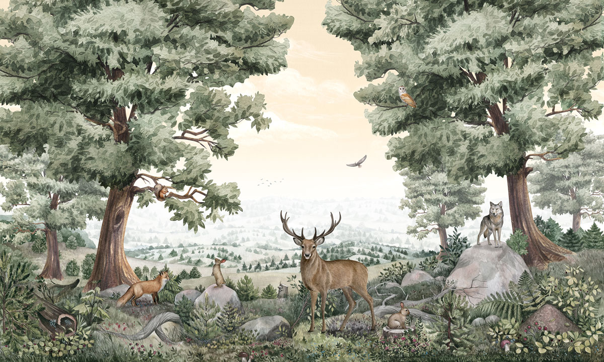 Forest Vista Ταπετσαρια Τοιχου Πρασινο