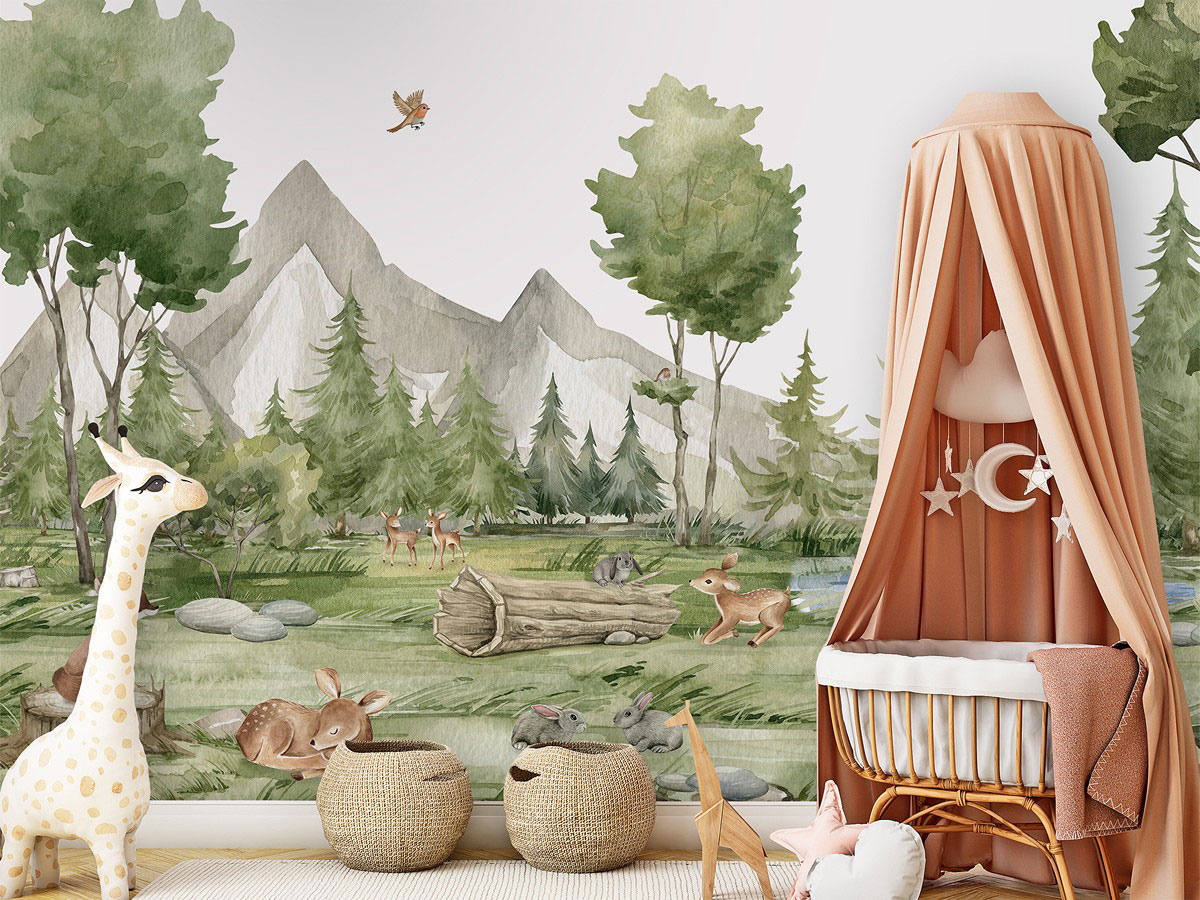 Forest Joy Ταπετσαρια Τοιχου Πρασινο