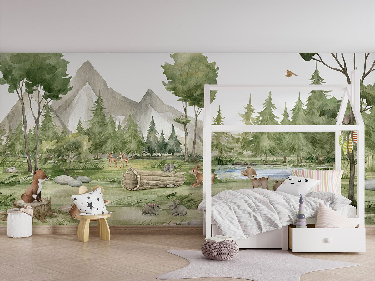 Forest Joy Ταπετσαρια Τοιχου Πρασινο