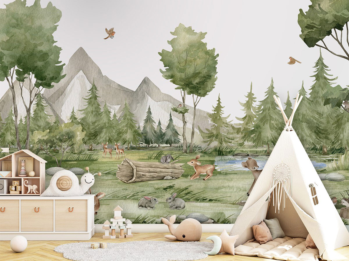 Forest Joy Ταπετσαρια Τοιχου Πρασινο
