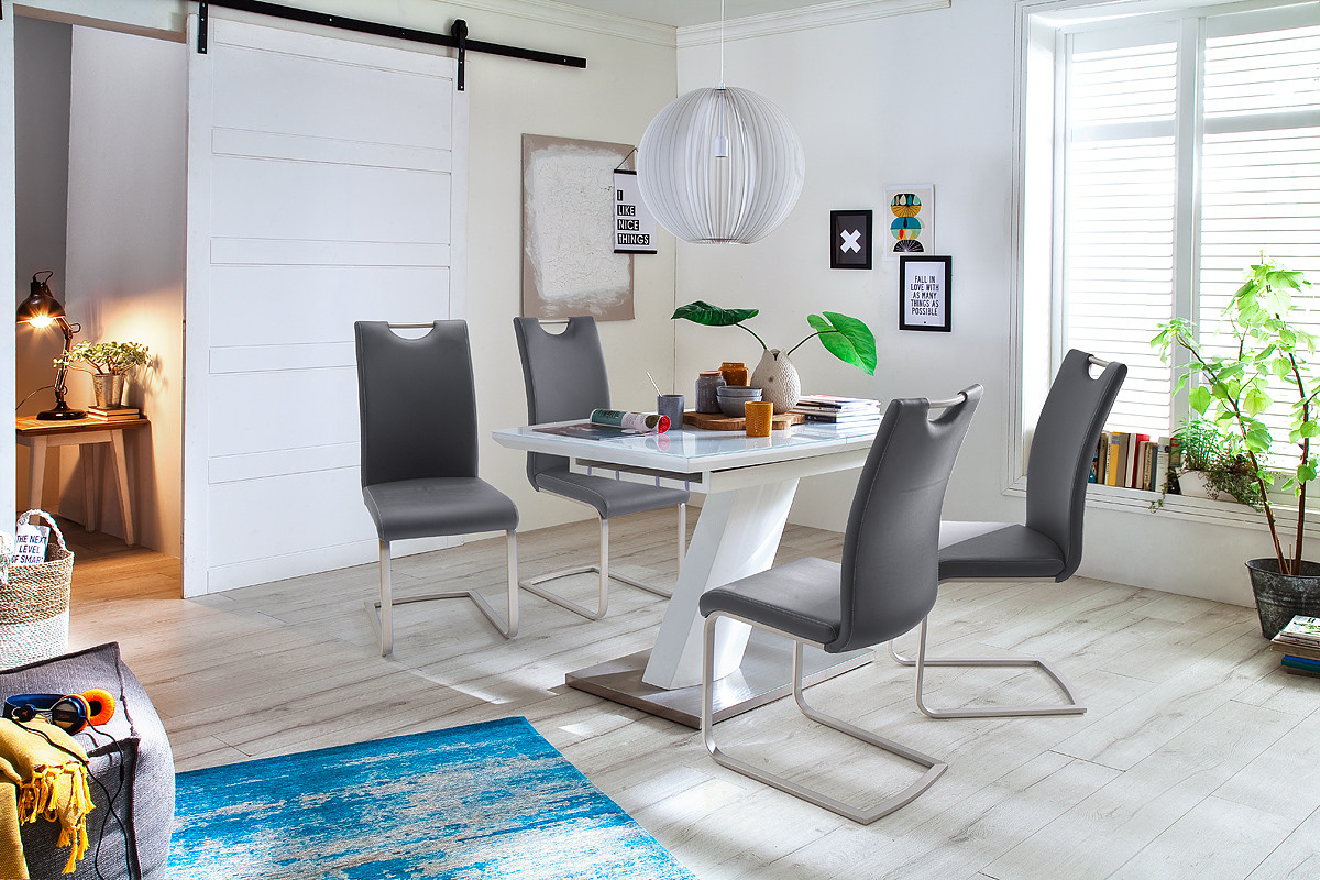 Galina Ανοιγομενη Τραπεζαρια Λευκη Λακα