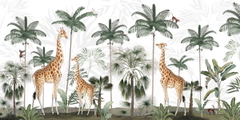 Gracious Giraffes Ταπετσαρια Τοιχου Λευκο