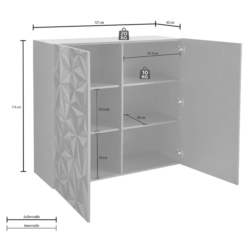 Prismatic Μπουφες Λευκη Λακα