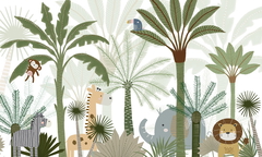 Jungle Joy Ταπετσαρια Τοιχου Πρασινο