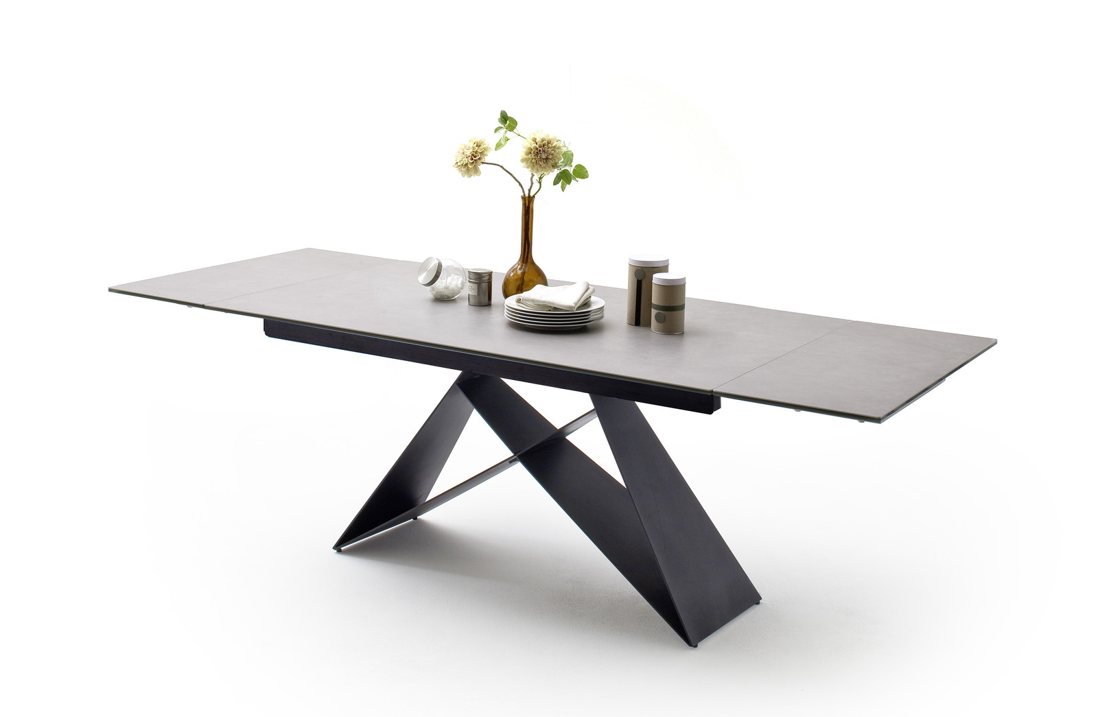 Kobe Ανοιγομενη Τραπεζαρια Γκρι Κεραμικη