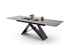 Kobe Ανοιγομενη Τραπεζαρια Σκουρο Καφε Κεραμικη