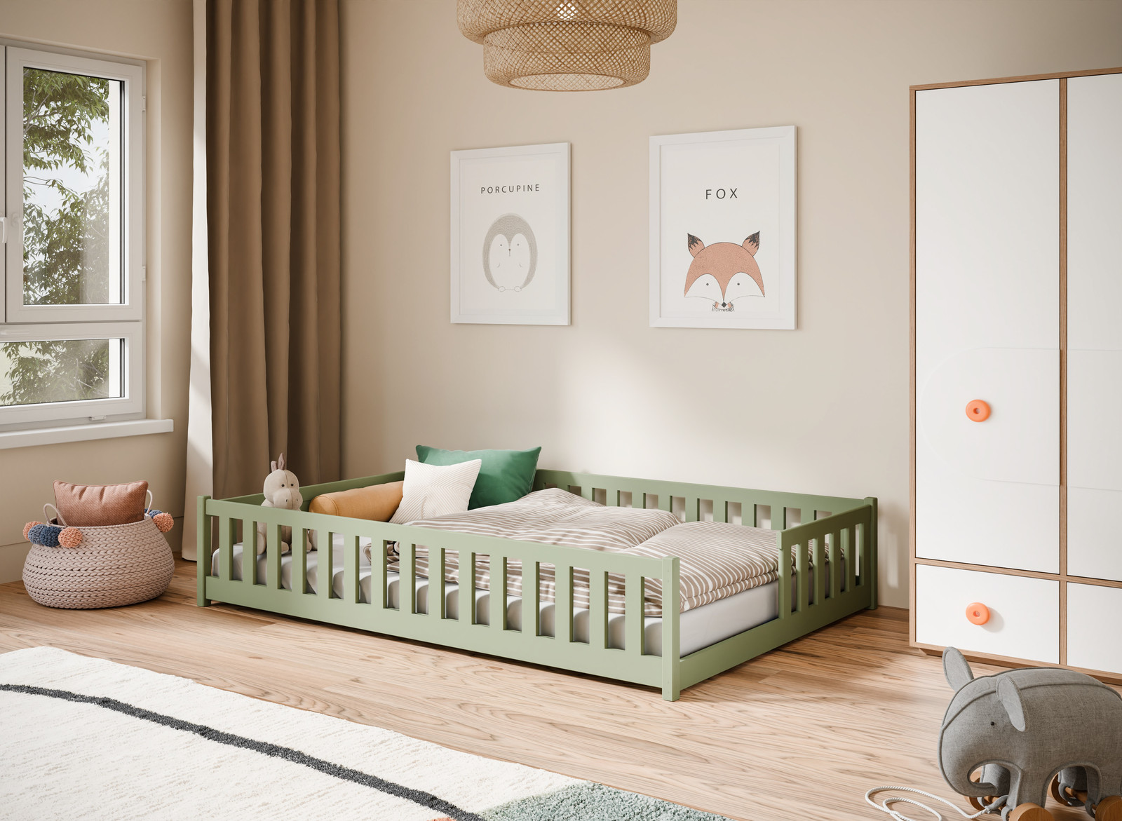 Levy Ημίδιπλο Κρεβατι Montessori 140x200cm Διαφορα Χρωματα