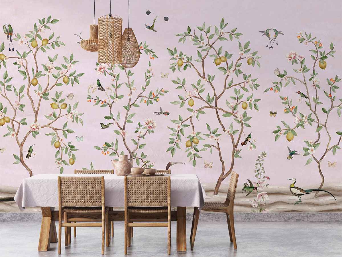 Lemon Tree Ταπετσαρια Τοιχου Ροζ