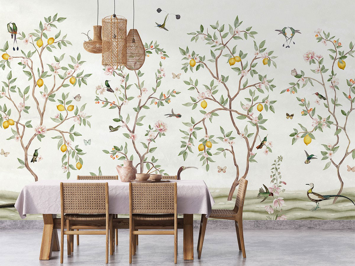 Lemon Tree Ταπετσαρια Τοιχου Λευκο