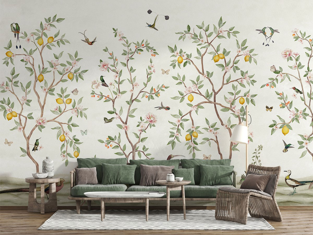 Lemon Tree Ταπετσαρια Τοιχου Λευκο