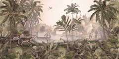 Leopard Landscape Ταπετσαρια Τοιχου Μπεζ