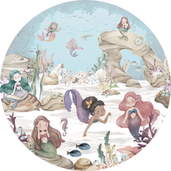 Mermaid Miracles Ταπετσαρια Τοιχου Ανοιχτο Μοβ Στρογγυλη Διαφορα Μεγεθη