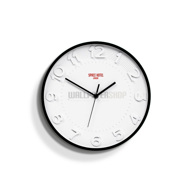 Space Hotel Meter Mike Ρολοι Τοιχου Λευκο