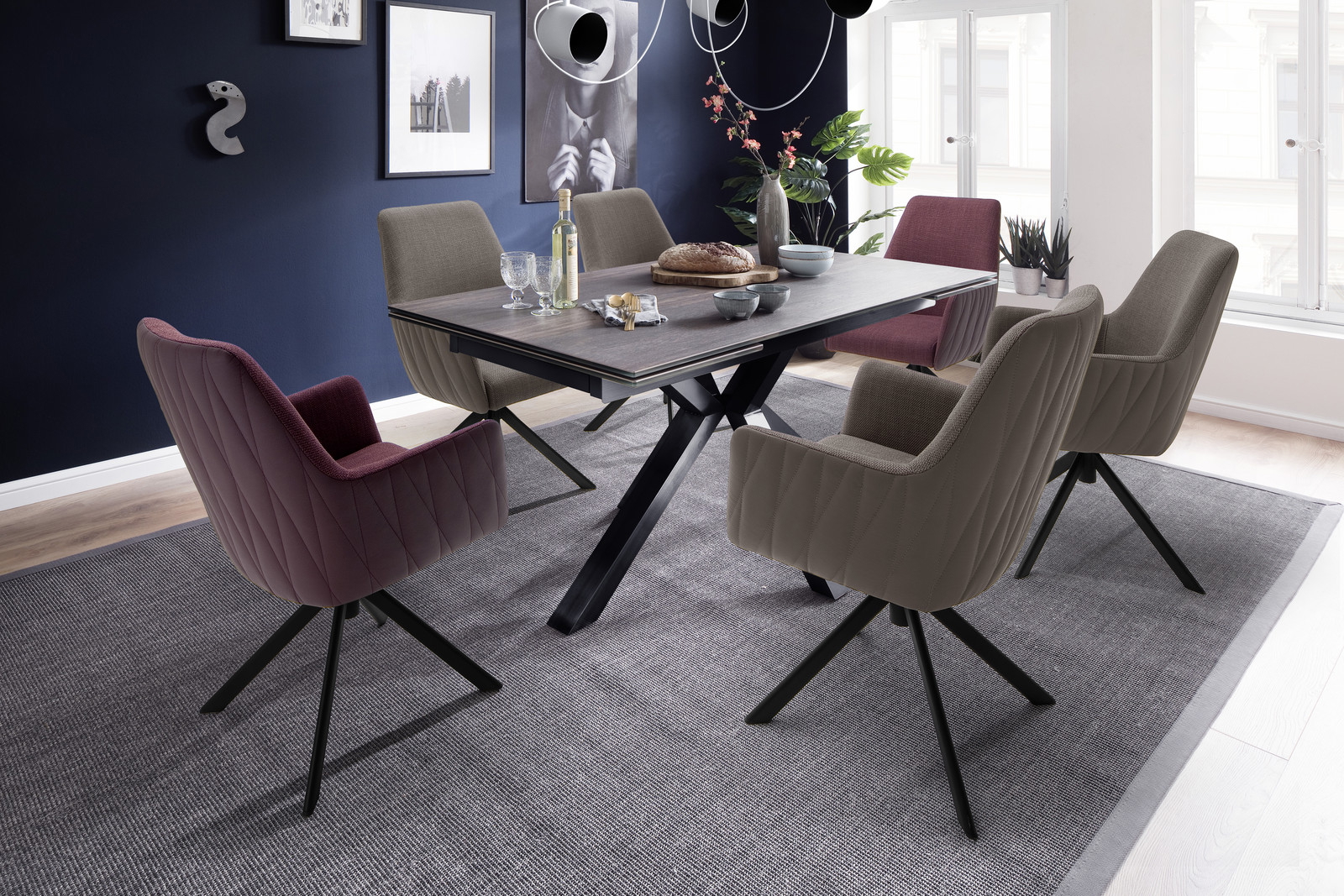 Kyoto Ανοιγομενη Τραπεζαρια Σκουρο Καφε Κεραμικη