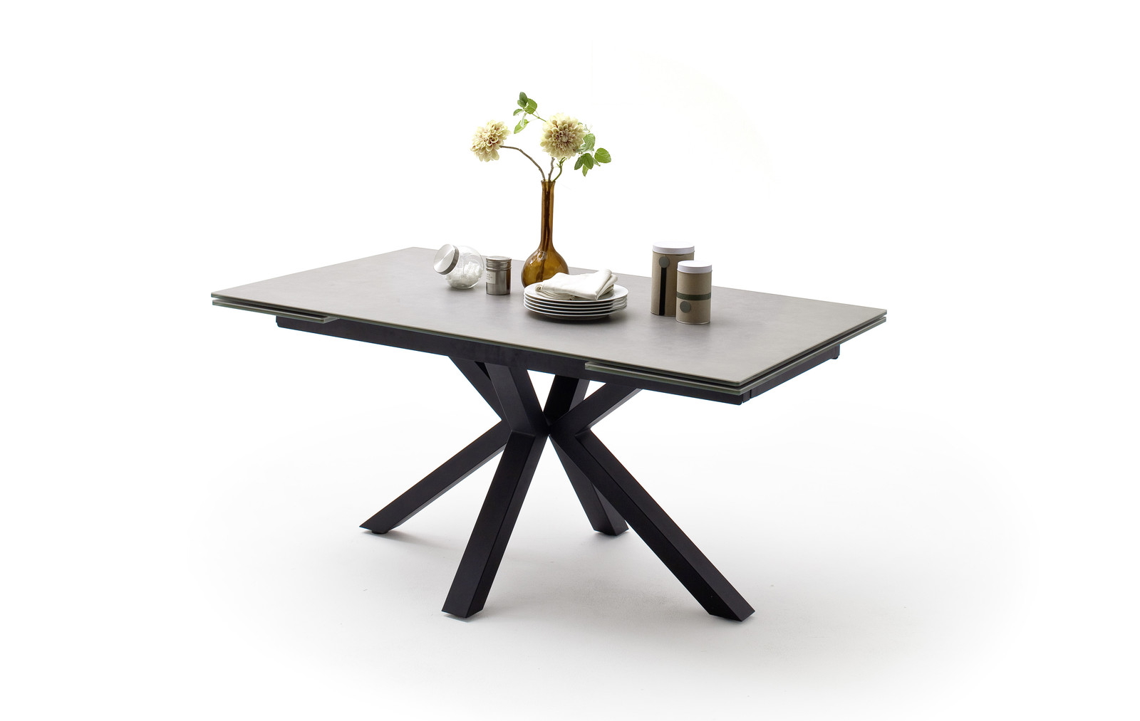 Kyoto Ανοιγομενη Τραπεζαρια Γκρι Κεραμικη