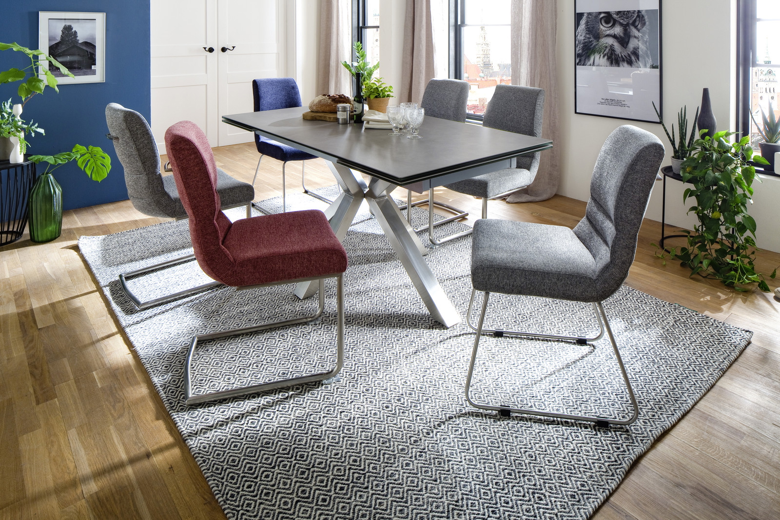 Kyoto Ανοιγομενη Τραπεζαρια Ανθρακι Κεραμικη