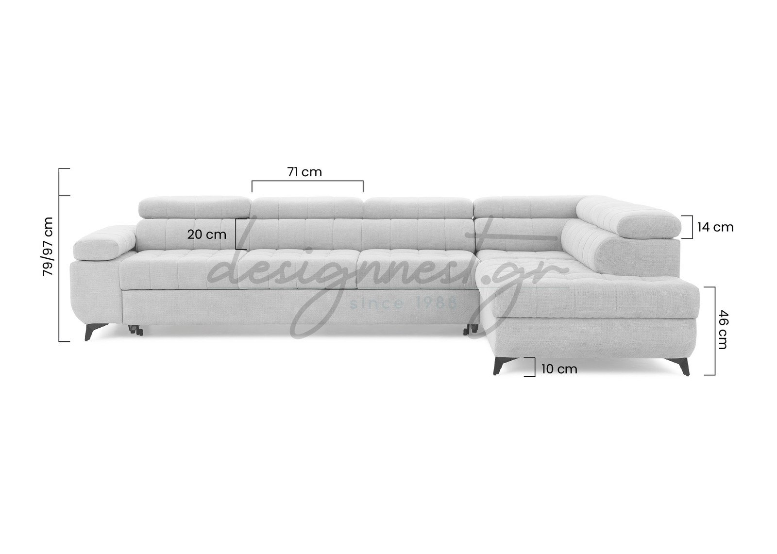 Dragonis Maxi Γωνιακος Καναπες / Κρεβατι Διαφορα Χρωματα & Υφασματα