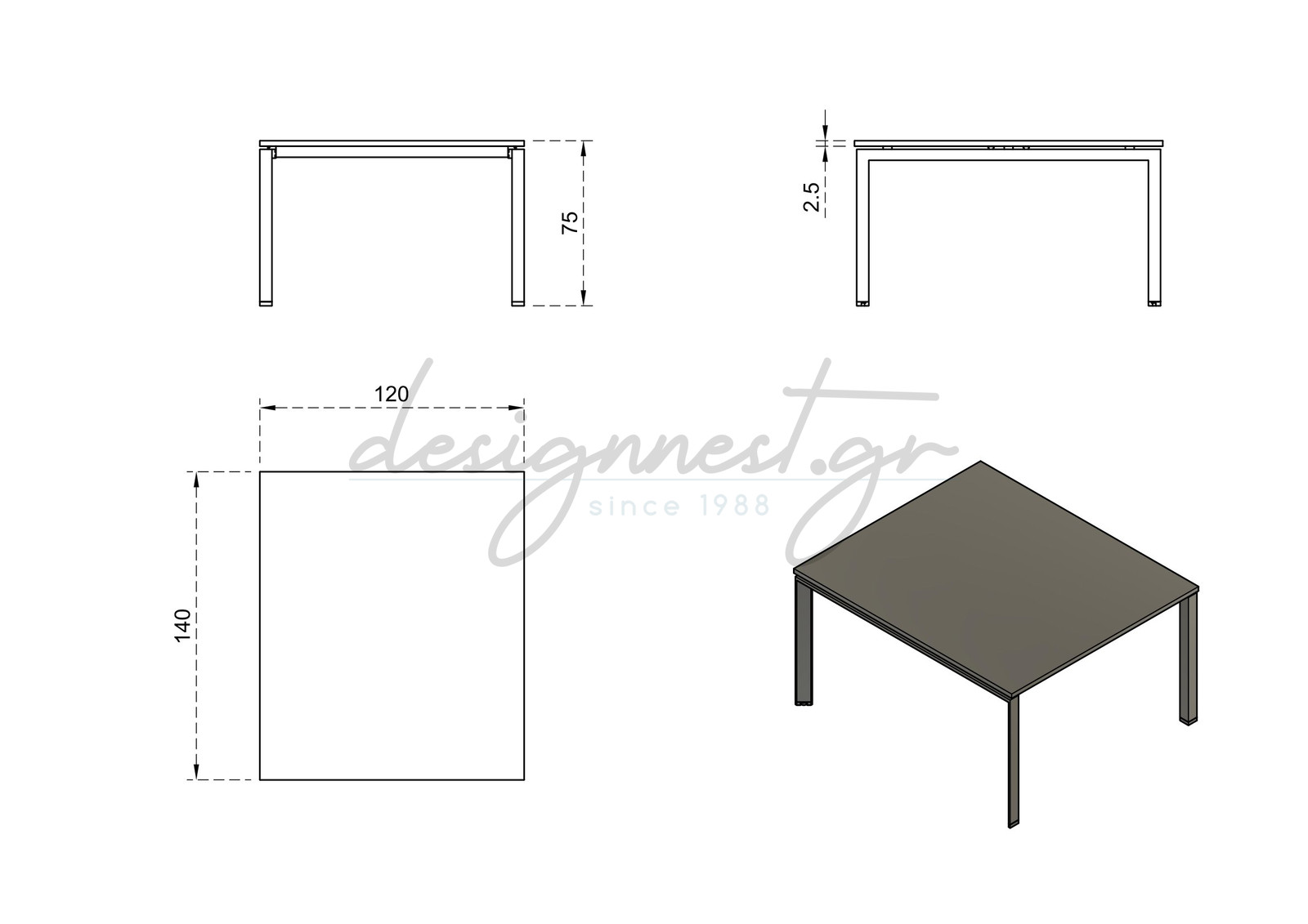 Γραφειο Workstation Pason Διαφορα Χρώματα & Διαστασεις
