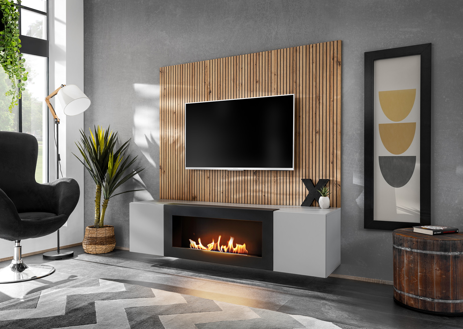 Linea Loft IV Συνθεση Ανοιχτο Γκρι + Τζακι