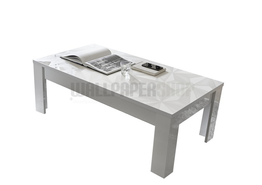 Prismatic Τραπεζακι Σαλονιου Λευκη Λακα