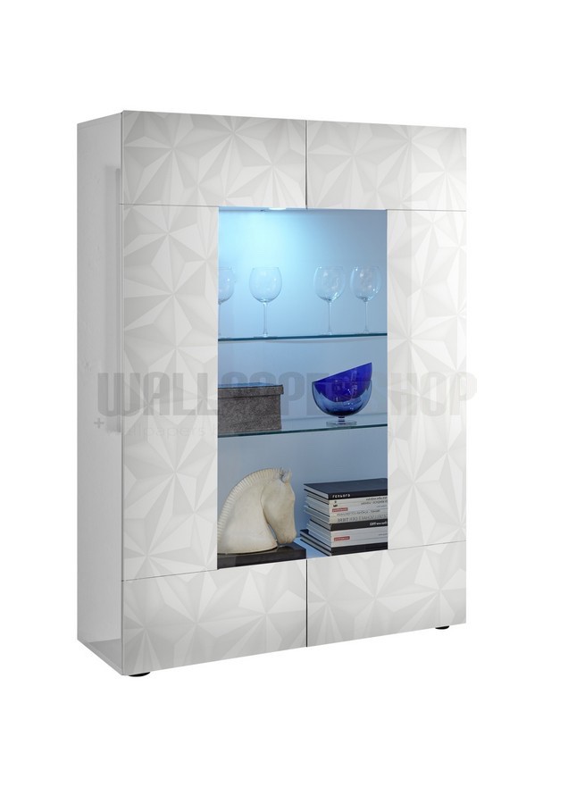 Prismatic Βιτρινα Λευκη Λακα