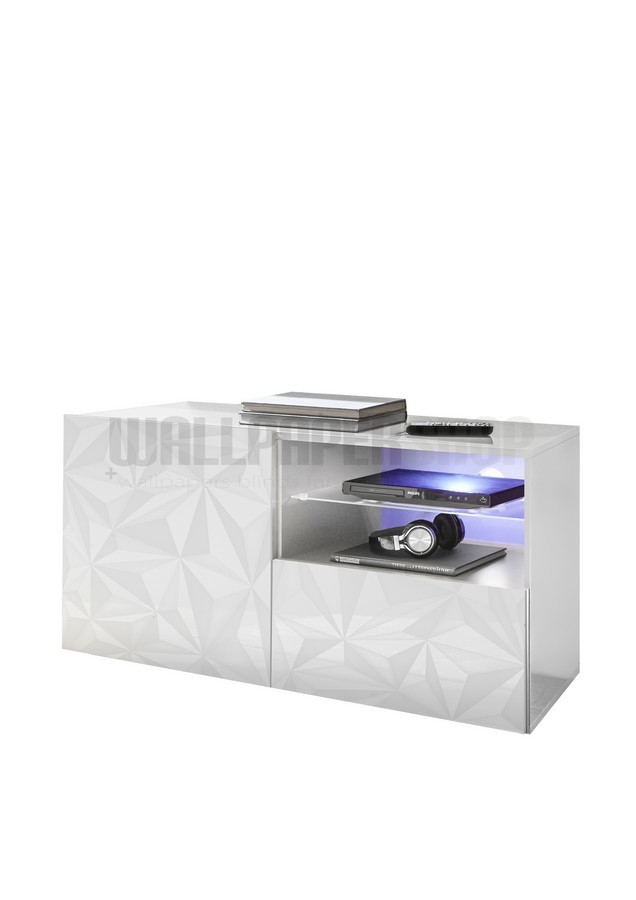 Prismatic Επιπλο Τηλεορασης Λευκη Λακα